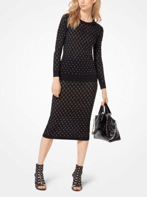 michael kors argyle studded stretch-knit pullover|Argyle Studded Stretch.